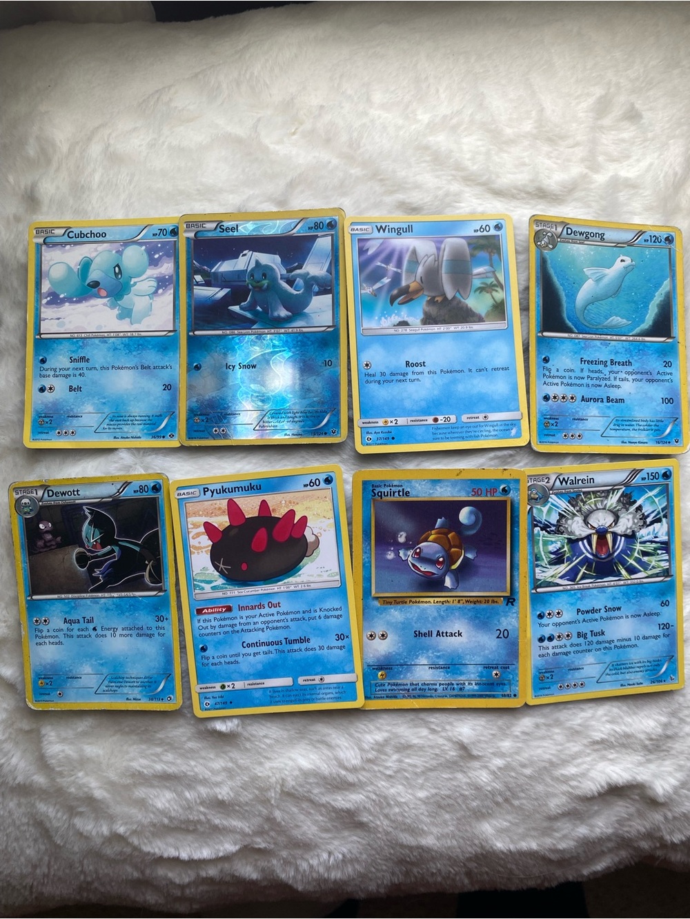 Pokemon Blue Water-Type Card Lot with Yellow Borders